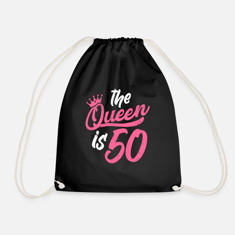 50th birthday - Drawstring Bag - black