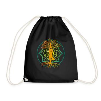 YOGA TREE OF LIFE by The Manzanita ́s - Drawstring Bag - black - Front
