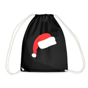 Lustige Nikolaus Mütze - Turnbeutel - Schwarz - Vorne