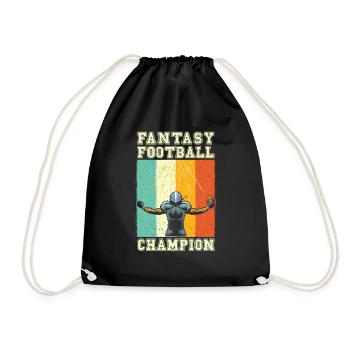 American Football Fantasy Football - Turnbeutel - Schwarz - Vorne