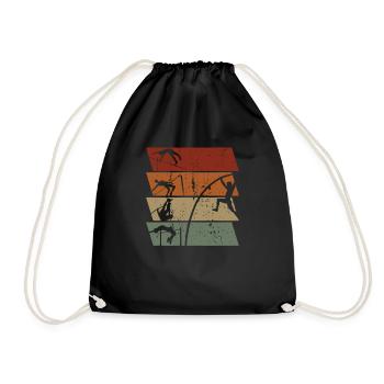Stabhochsprung Retro Vintage - Turnbeutel - Schwarz - Vorne