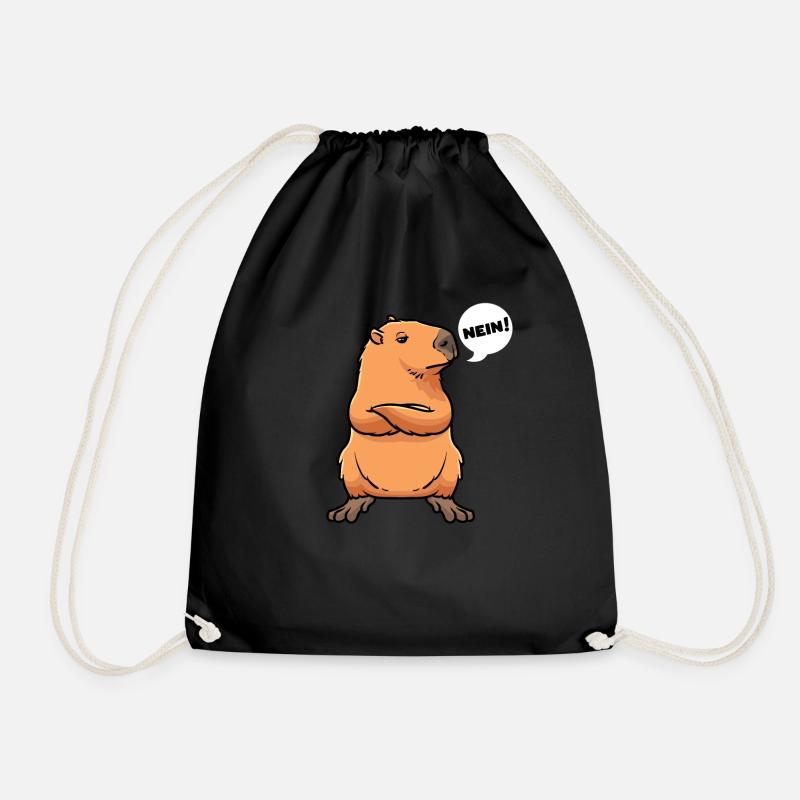 Capybara Wasserschwein - Turnbeutel - Schwarz