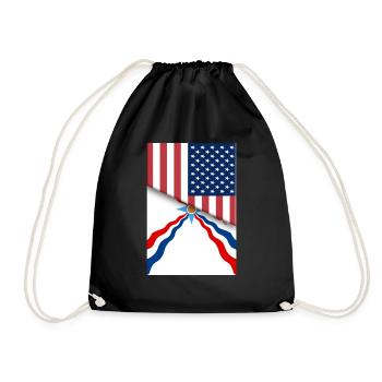 USA Assyrien Assyrische Flagge Dual Citizen American - Turnbeutel - Schwarz - Vorne