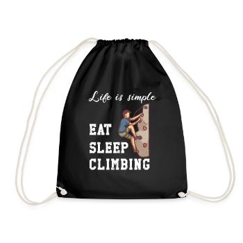 Life is simple - Climbing - Drawstring Bag - black - Front