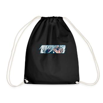 Anime Eyes Cartoon Comic Face Look - Drawstring Bag - black - Front