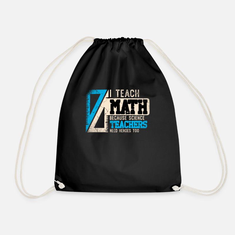 Math Design for a Math Teacher - Drawstring Bag - black