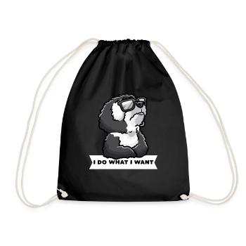 Stubborn Cão De Água Português Dog Portuguese - Drawstring Bag - black - Front