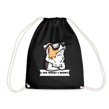 Stubborn Australian Shepherd Dog Aussie - Drawstring Bag - black - Front