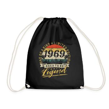 Édition limitée Année de naissance 1969 Anniversaire Rétro - Sac de sport léger - noir - Devant
