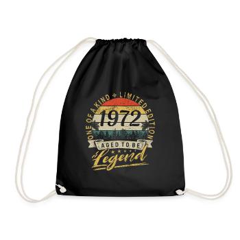 Limited Edition Year of Birth 1972 Birthday Retro - Drawstring Bag - black - Front