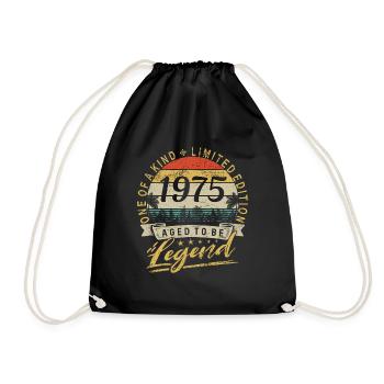 Limited Edition Year of Birth 1975 Birthday Retro - Drawstring Bag - black - Front