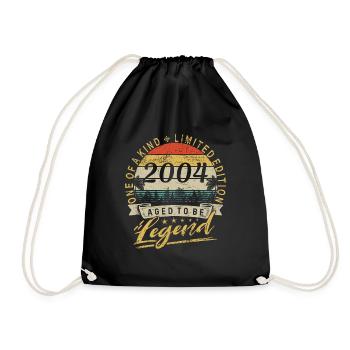 Limited Edition Year of Birth 2004 Birthday Retro - Drawstring Bag - black - Front