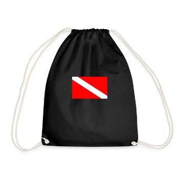 Taucherflagge Tauchen Flagge Taucher Geschenk - Turnbeutel - Schwarz - Vorne