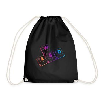 WASD Gaming Gamer PC Keyboard Gamer WASD - Drawstring Bag - black - Front