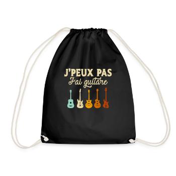 J'Peux Pas J'ai Guitare Cadeau Guitariste - Sac de sport léger - noir - Devant