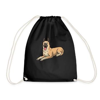 Laekenois Dog Belgian Shepherd - Drawstring Bag - black - Front