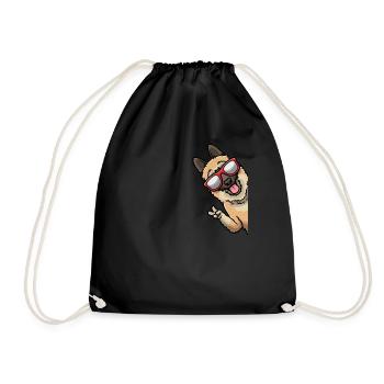 Laekenois Dog Belgian Shepherd - Drawstring Bag - black - Front