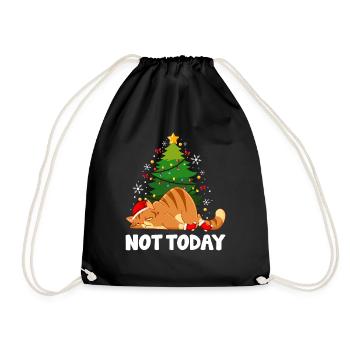 Merry Christmas Cat - Drawstring Bag - black - Front