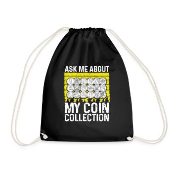 Coin Collector Numismatist Coin Collecting Coins - Turnbeutel - Schwarz - Vorne