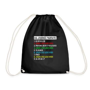 Ma journée parfaite jeux vidéo de gamer - Sac de sport léger - noir - Devant