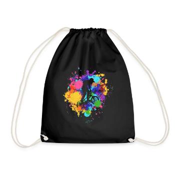 BMX Kleidung Kinder, Erwachsene BMX Geschenk - Turnbeutel - Schwarz - Vorne