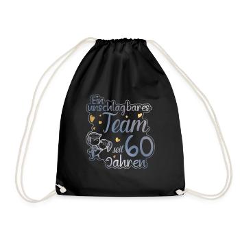 Ein perfektes Team seit 60 Jahren Hochzeitstag - Turnbeutel - Schwarz - Vorne