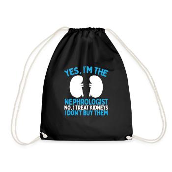 Nephrologist Dialysis Technician Organ Nephrology - Drawstring Bag - black - Front