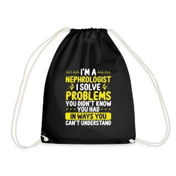 Nephrologist Solve Problems Dialysis Nephrology - Drawstring Bag - black - Front