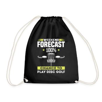 Weekend forecast disc golf - Drawstring Bag - black - Front