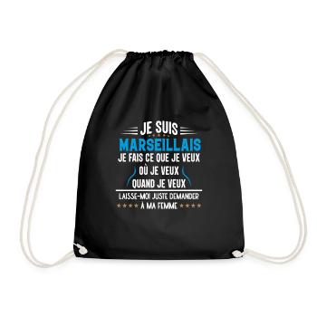 Marseillais En Couple Idée Cadeau Pour Mon Mari - Sac de sport léger - noir - Devant