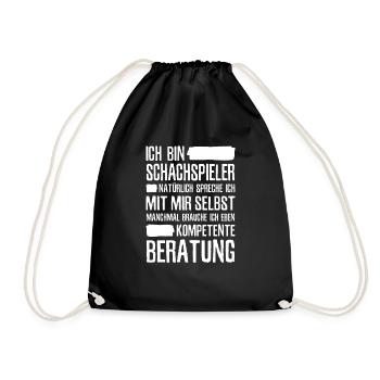 Schachspieler Schach Spruch Schachspiel - Turnbeutel - Schwarz - Vorne