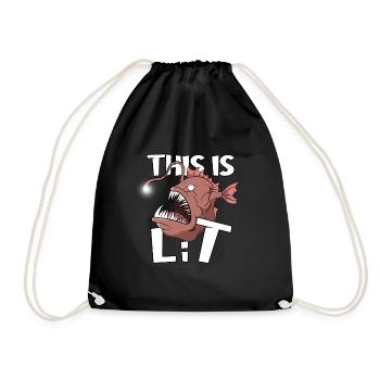 This Is Lit Angler Fish Fishing Lover Fisherman - Turnbeutel - Schwarz - Vorne