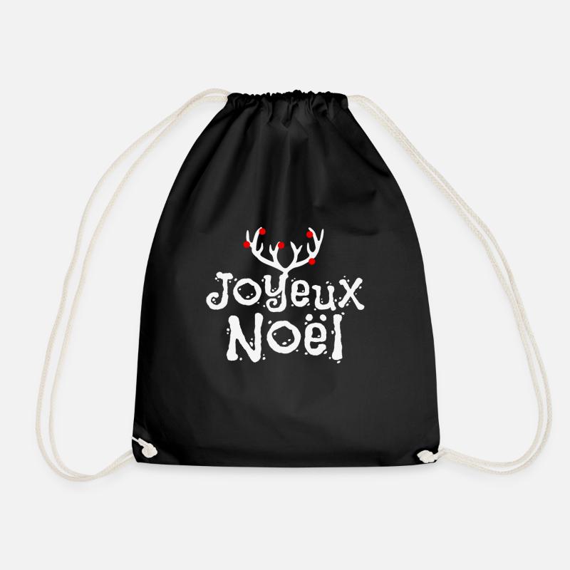 Joyeux Noel - Drawstring Bag - black