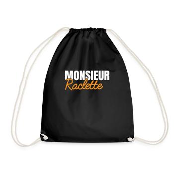 Monsieur Raclette Idée Cadeau Homme Humour Fromage - Sac de sport léger - noir - Devant