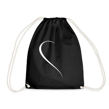 Demi-cœur blanc - Sac de sport léger - noir - Devant