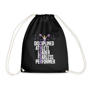 Cheer Cheerleader Cheerleading Dancer - Drawstring Bag - black - Front