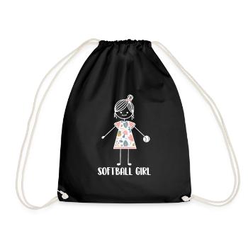 Softball - Drawstring Bag - black - Front