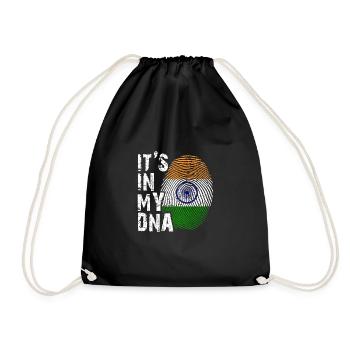 It's in my DNA India Indien - Turnbeutel - Schwarz - Vorne