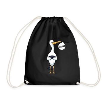 Sturer Storch Weißstorch Vögel - Turnbeutel - Schwarz - Vorne