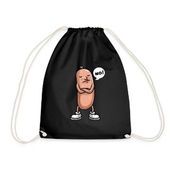 Funny Sausage Insulted Liver Sausage - Drawstring Bag - black - Front