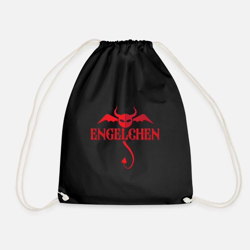 Engelchen Teufelchen Kostüm Halloween - Turnbeutel - Schwarz