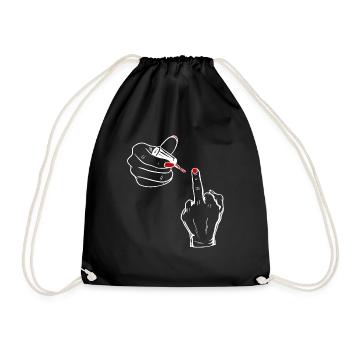 Damen Mittelfinger sarkasmus nagellack - Turnbeutel - Schwarz - Vorne