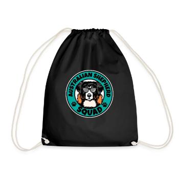 Australian Shepherd Squad I Dog Lover I Australian - Drawstring Bag - black - Front