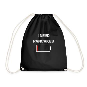 I need pancakes pancakes breakfast brunch - Drawstring Bag - black - Front