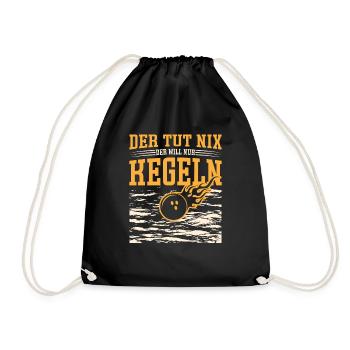 Kegler Der tut nix der will nur Kegeln - Turnbeutel - Schwarz - Vorne