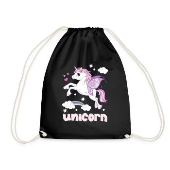 Unicorn - Turnbeutel - Schwarz - Vorne