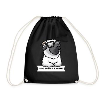 Stubborn Valais black-nosed sheep Sheep - Drawstring Bag - black - Front