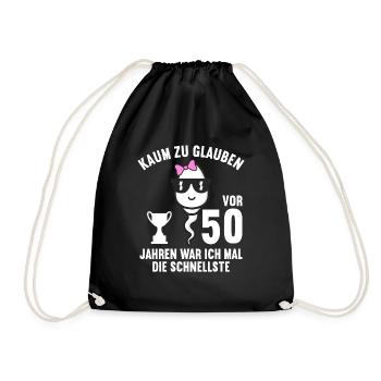 50 Jahre vor 50 Jahren schnellste 50. Geburtstag - Turnbeutel - Schwarz - Vorne