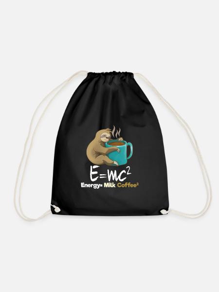Faultier Kaffee Geschenk - Turnbeutel - Schwarz