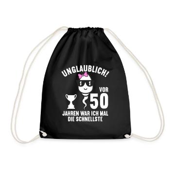 50 Jahre vor 50 Jahren schnellste 50. Geburtstag - Turnbeutel - Schwarz - Vorne
